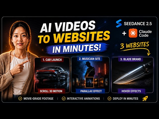 I Built 3 Insane Websites with Seedance 2.5 + Claude Code 🤯 | AI Video to Website