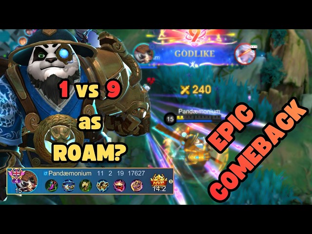 1 vs 9 EPIC COMEBACK — Carrying against an all-gold team | Mobile Legends