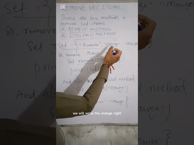 Remove and Discard elements in  Set | #setinpython #removesetitems