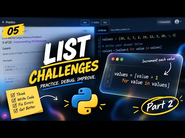 Python Practice Journal 05 | List Challenges: Practice, Debug & Solve (Part 2)