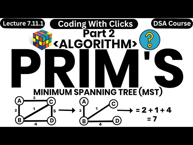 Prim's Algorithm | Prim's Algorithm in Data Structure | Prim's Algorithm for minimum spanning trees