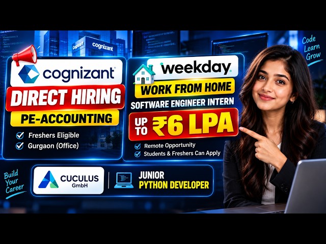 Cognizant Direct Hiring 2026 🚨| Work From Home fresher Software Job Up to ₹6 LPA | Freshers Jobs