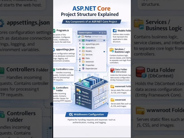 ASP.NET Core MVC Project Structure Explained in 30 Seconds 🔥 | .NET 9  #aspnetcore #dotnet #csharp