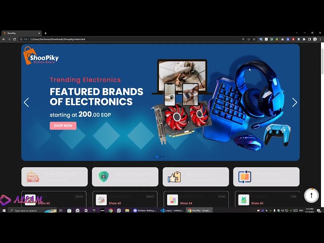 Complete Responsive E-Commerce Website Using HTML - CSS - JavaScript - JQuery called ShooPiky