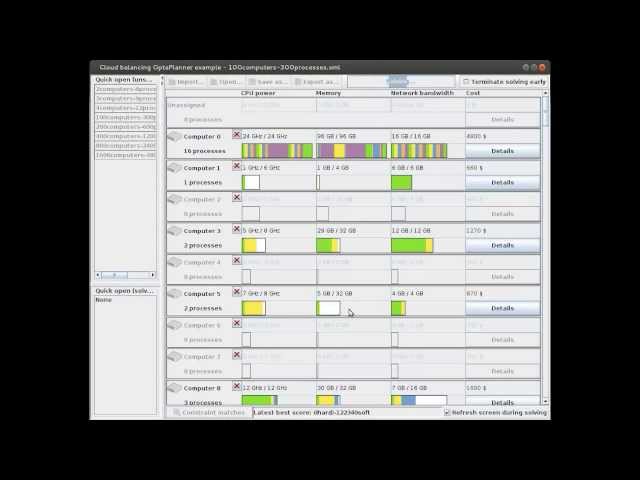 Cloud optimization with OptaPlanner