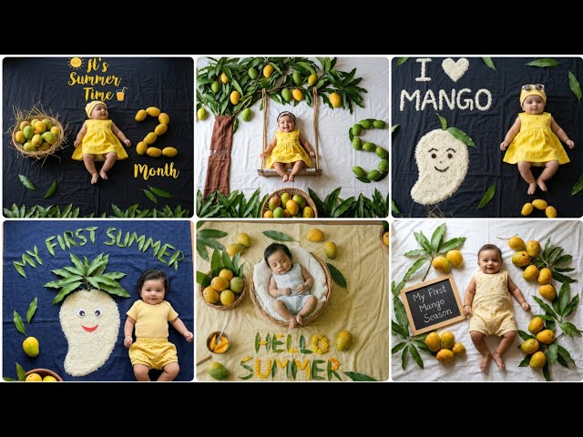 Mango theme baby photoshoot ideas| summer theme baby photoshoot| baby photoshoot ideas 