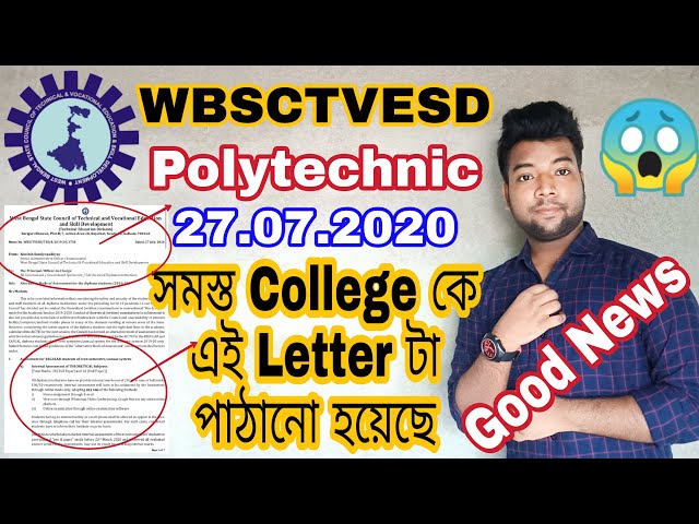 WBSCTVESD Board Sent a Letter to all Polytechnic Colleges Regarding Alternative Mode of Assessment.