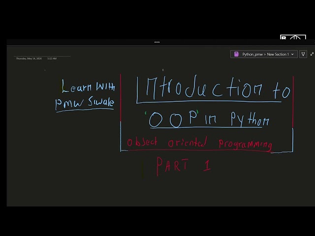 part 1 introduction OOP PYTHON PMWds python OOP