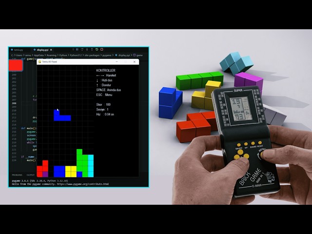 Python Pygame ile Sıfırdan TETRİS Yapımı! 🕹️ | Oyun Programlama Dersleri
