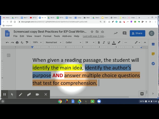 IEP Goal Writing: Targeting only 1-skill