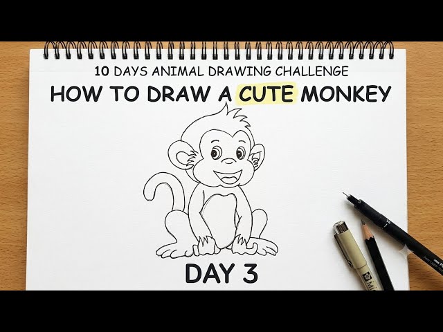 How to Draw a Cute Monkey Easily 🐒 | Step-by-Step Pencil Sketch | Day 3 Challenge
