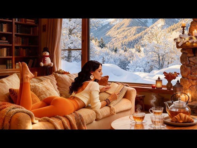 TIME TO SLOW DOWN 🔥🏔️ Fireplace & Relaxing Music • Calm Ambience 24/7 ❄️