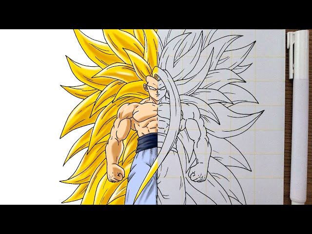 How To Draw Goku SSJ Infinity || Dragon Ball Drawing Tutorial