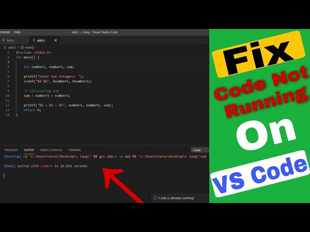 How To Fix Code/Program Not Running In Visual Studio Code | Techno Saroz |