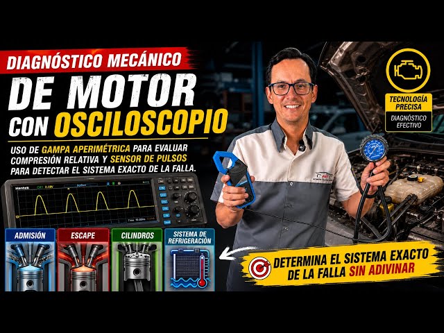 Diagnóstico Mecánico del Motor con Osciloscopio: Compresión Relativa y Sensor de Pulsos