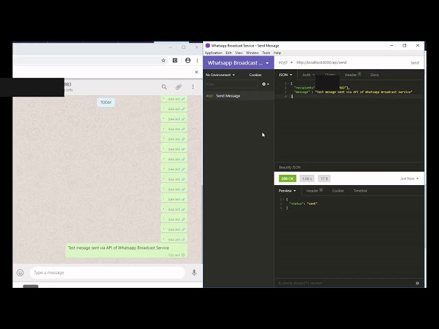 Whatsapp Bot using Selenium Python and Laravel to Send Message via API Call (Teaser)