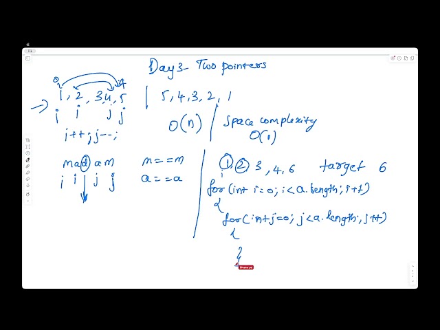 DSA for Beginners Day 3 | Two Pointers Technique Explained | Java | Coding Interview Preparation