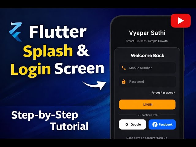 Flutter Splash Screen & Login UI | Real Project Work | Clean Architecture