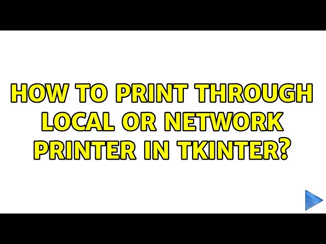 How to print through local or network printer in tkinter?