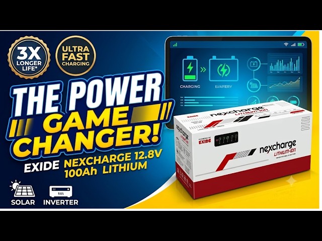 Exide Nexcharge 12V 100Ah Lithium Battery: Unboxing, Review & Backup Test!