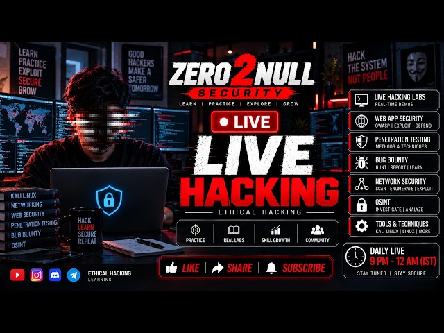 LIVE Hacking Class – From Basics to Advance! 🔥 Ethical Hacking Classes  Learning Hacking