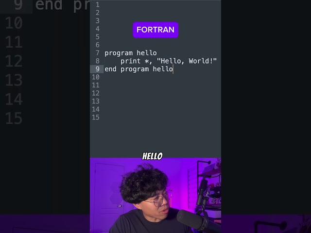 How to print hello world in 3 different languages #computerscience #swift #fortran #assembly