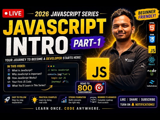 🔥 JavaScript Introduction Part 1 | What is JavaScript? Why Learn JS in 2026?#javascript #coding#web