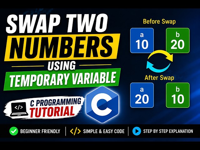 Swap Two Numbers in C Using Temporary Variable | C Programming Tutorial