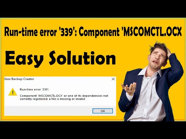 How To Fix Runtime Error '339':  MSCOMCTL.OCX On Windows 10 32 And 64Bit Tutorial