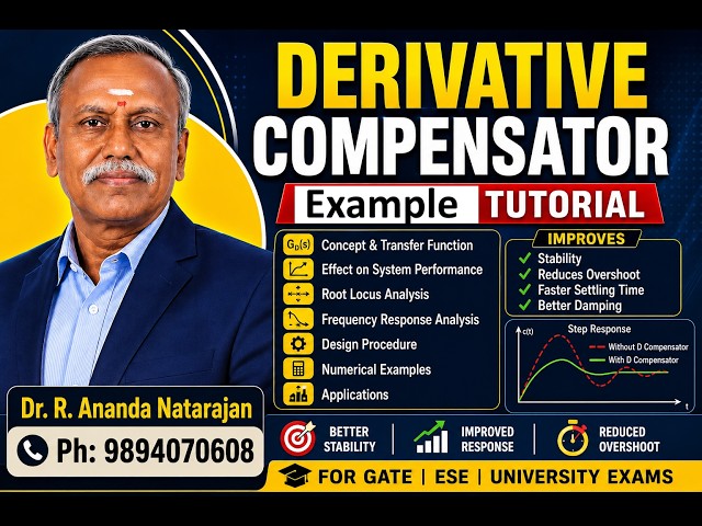 Derivative Compensator Complete Tutorial Design, Analysis &  Example #controlsystems #DrRan