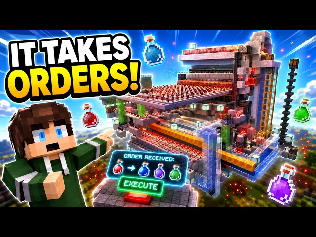 This Minecraft Machine Takes ORDERS. Best Automatic Potion Brewing Machine in Minecraft!