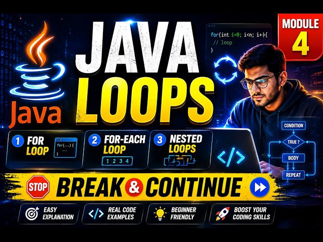 Java Loops Tutorial for Beginners | for, Enhanced for, Nested Loops, break & continue