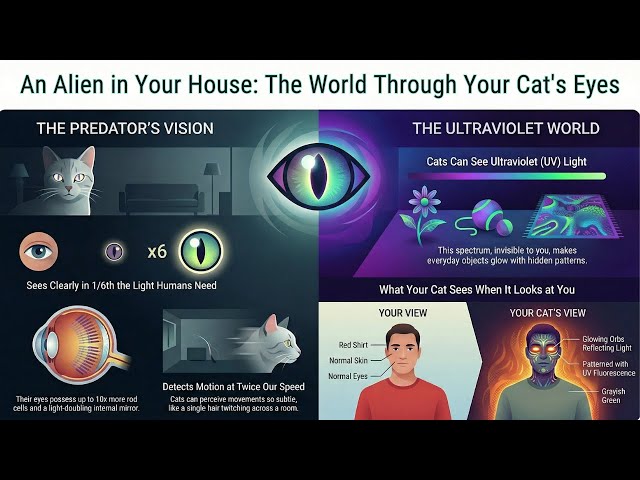 How Cats Actually See Humans — UV Glow, Predator Vision & Hidden Senses