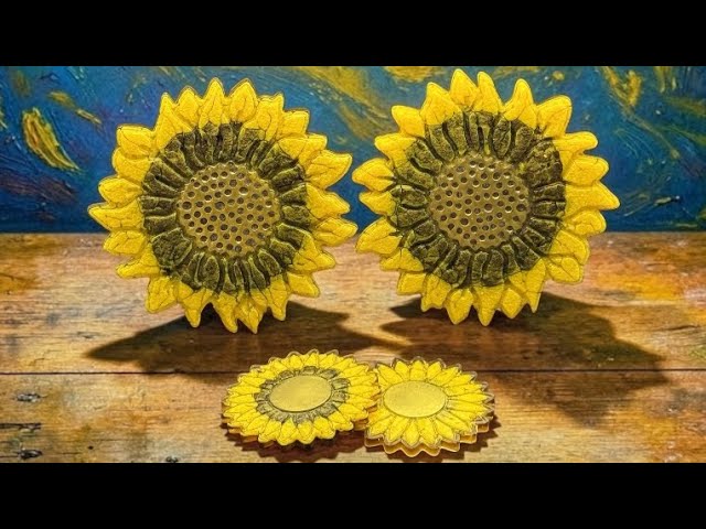 #524 van Gogh Dragon Scale Sunflowers in Epoxy Resin