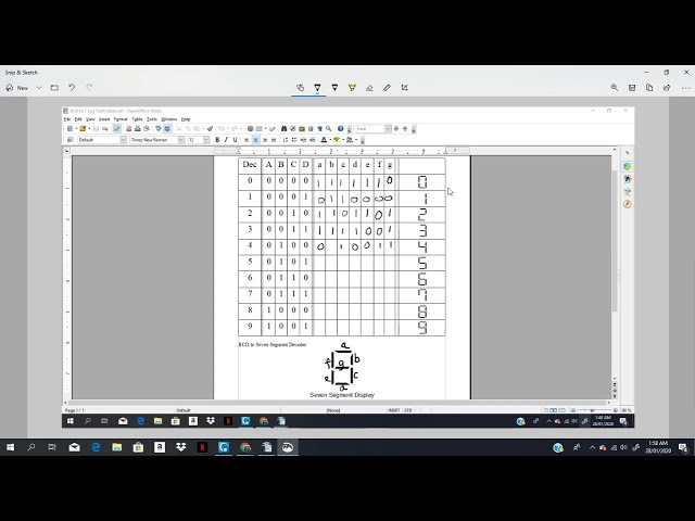BCD to Seven Segment Decoder Truth Table