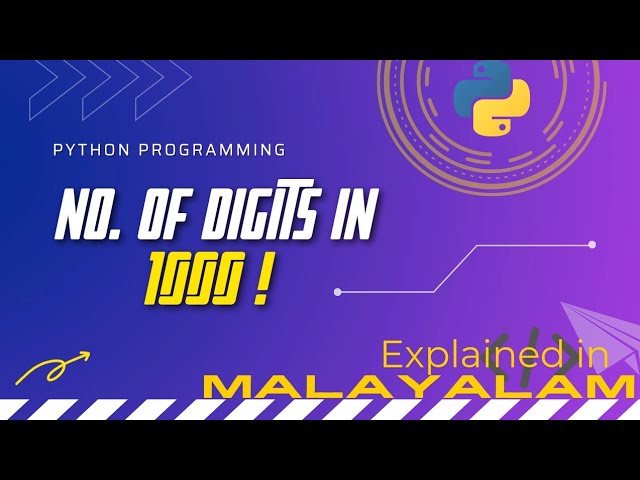 Python | No. of digits in 1000! |Python for beginners MALAYALAM| Btech first year