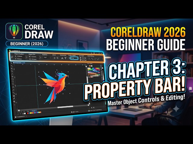 CorelDRAW for Beginners 2026 | Chapter 3: Proprty bar Explained Step-by-Step