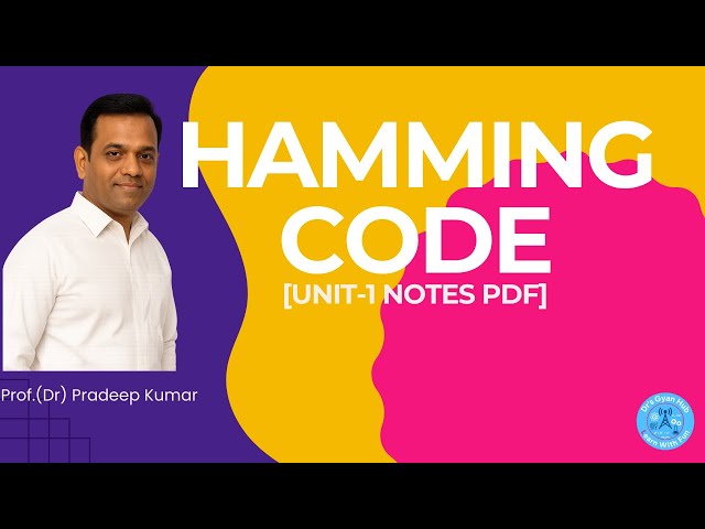 L1 🔥 HAMMING Code Error Detection & Correction | Even Parity | PDF NOTE