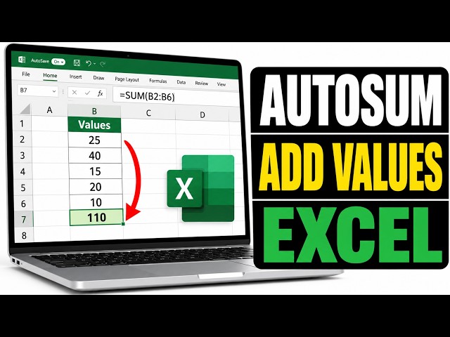 How to Add Values in EXCEL Using SUM