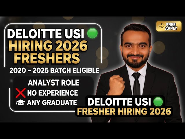Deloitte USI Mass Hiring 2026 | Analyst Role | 2020–2025 Batch Eligible | Any Graduate