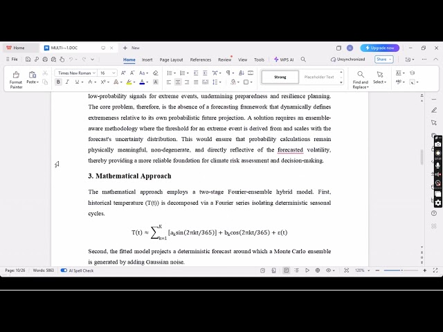 Fourier-Based Ensemble Framework for Climate Forecasting in MATLAB