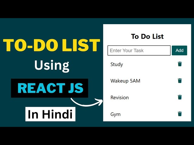 ToDo List App Using React JS | Todo List in React JS