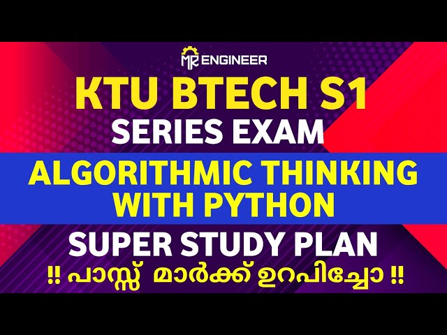 KTU BTECH series exam 🚀 python study plan| MR ENGINEER 
