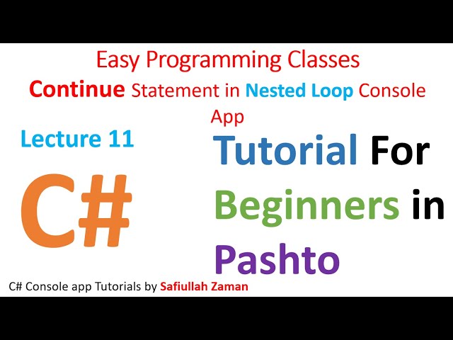 How to use Continue Statement in Loop | With Examples in Pashto