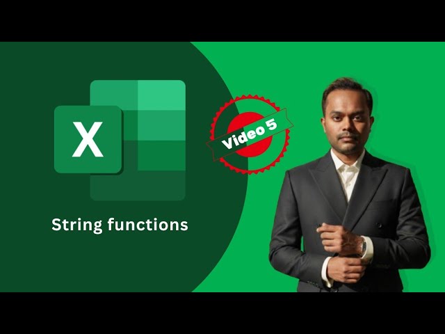 Excel Zero to Hero Tutorial for Data Analytics || String functions
