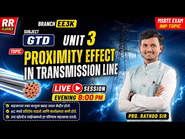 Proximity Effect in Transmission Line | GTD Unit 3 | EE3K | Live Session 8 PM | MSBTE Exam
