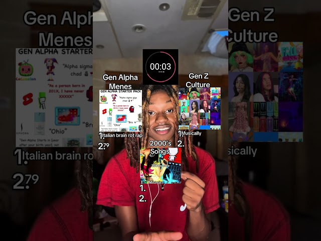 Gen Alpha memes VS Gen Z Culture VS 2000’s Songs #genalpha #genz #2000s 