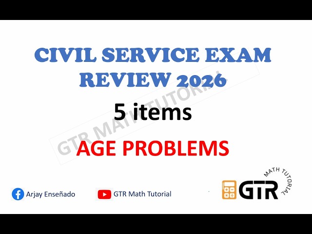 AGE PROBLEMS | Civil Service Exam Review