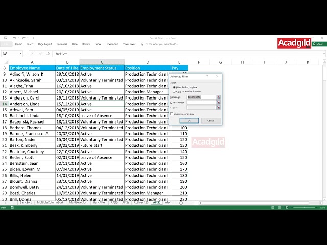How to Use Advanced filters in Excel Example   3 ｜ Sort & Filter functions in Excel 7 GmHx5pymxvc
