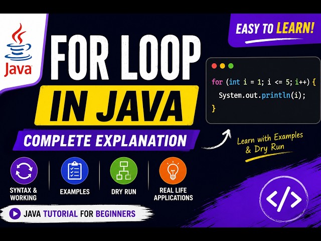 For Loop in Java | Complete Tutorial with Examples | Java Programming for Beginners
